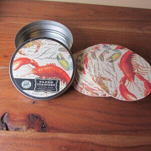 12 lobster paper coasters NIB michel design works COS136 (H272)